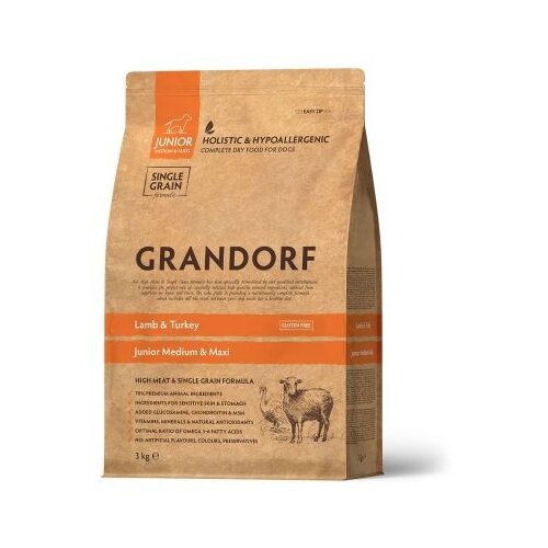 Grandorf Dog Junior Medium & Maxi Jagnjetina & Ćuretina 3kg Cene