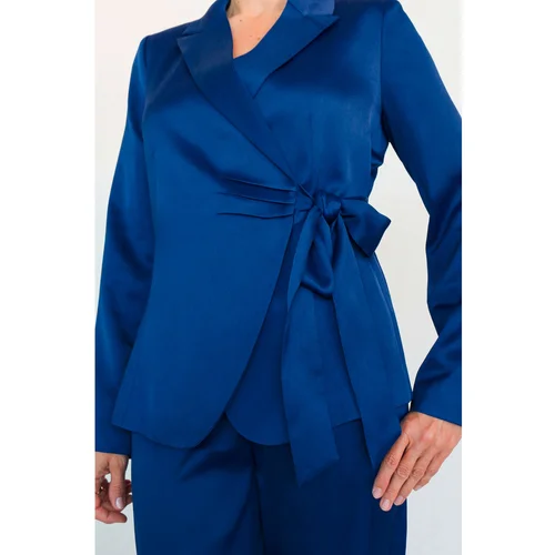 Orsay Dark blue satin jacket with tie - Women