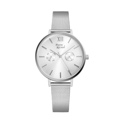 Pierre Ricaud ženski multifunction beli srebrni elegantni ručni sat sa srebrnim pancir kaišem ( p22110.5163qf ) Slike
