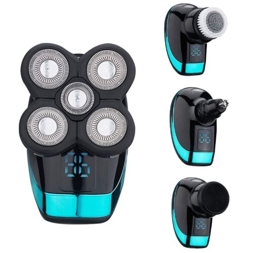 SARAHE Električni brivnik, polnilni brivnik, inteligentni digitalni zaslon, strižnik za plešaste lase, slog: moder + celoten komplet, (22149899) Cene