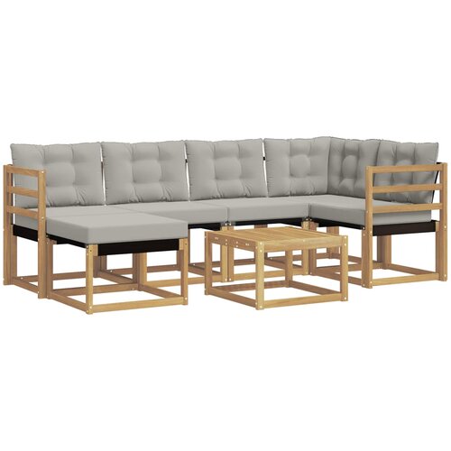  Set vanjskih sofa 7 kom. Bijela i svjetlosiva Slike