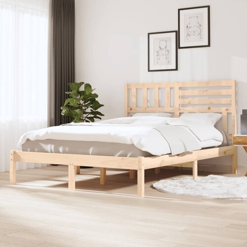  The Living Store Posteljni okvir 150x200 cm trdna borovina - Posteljni Okvir, (21449923) Cene