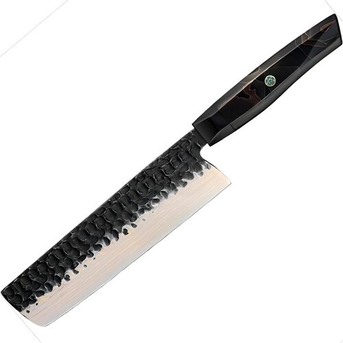 Damaskasti kuhinjski nož ZA-37582 - Nakiri / Crna / Smeđa KP37582 Cijene
