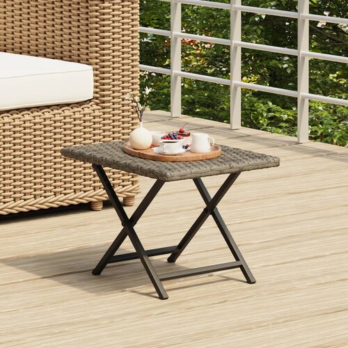 VidaXL Sklopivi stol sivi 45 x 35 x 32 cm od poliratana Slike