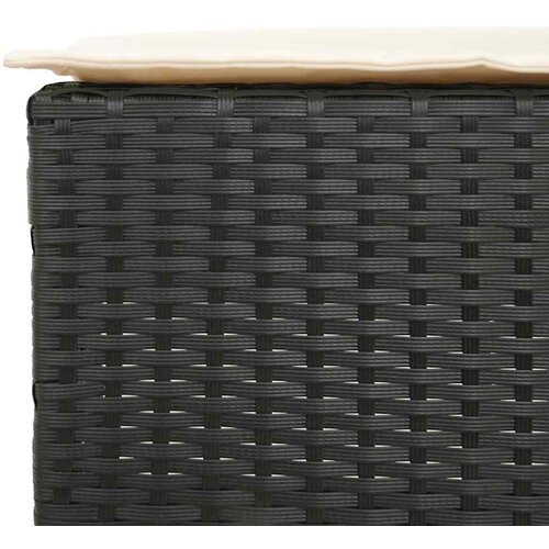  7-dijelni vrtni barski set od poliratana s jastucima crni Crna 100 x 60.5 x 110.5 cm Slike