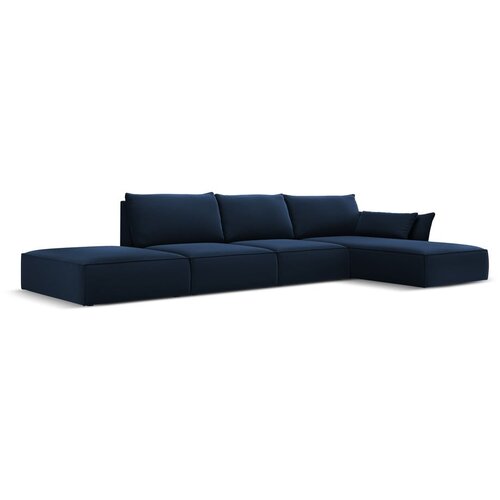 Mazzini Sofas Tamno plava bar&amp;scaron;unasti kutna garnitura (s desnim kutom/s ležaljkom) Vanda &amp;ndash; Slike