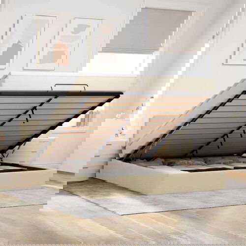 vidaXL Otomanski krevet s madracem krem 160x200 cm od tkanine Cene