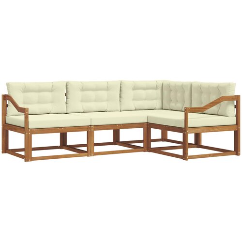  Set vanjskih sofa 4 kom. Prirodna i krem Smeđa 245,5 x 166,5 x 73 cm Slike