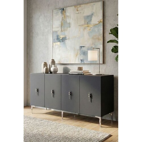 Hanah home komoda Salkım 150, 150 cm, srebrna / antracit Cene