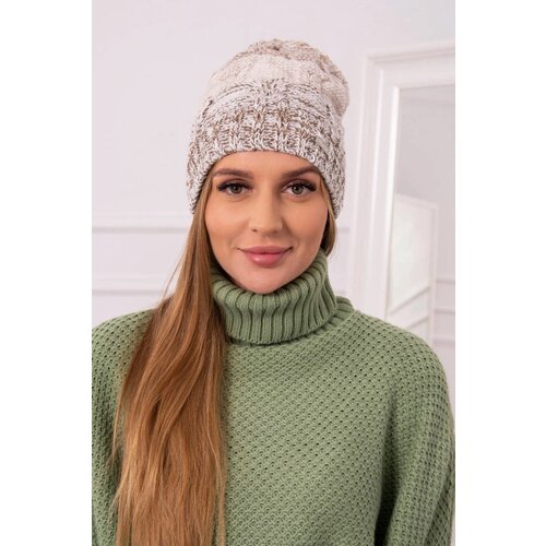 Kesi Cap with fleece Dolores K303 brown+light beige+dark beige Slike