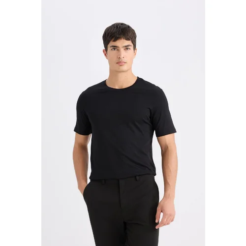 Defacto Slim Fit Slim Cut Crew Neck Basic Plain Short Sleeve T-Shirt