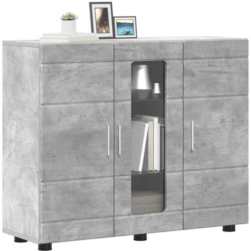 VidaXL Strani &amp;scaron;al Betonsko siva 55.5 x 29 x 100 cm Konstruiran les Slike