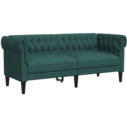 Maison Chic kavč - Sofa - Kanape dvosed Chesterfield temno zelena tkanina, (21726433) Cene