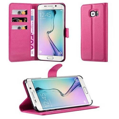 Cadorabo Ohišje, združljivo z Samsung Galaxy S6 EDGE v vroča rožnata - Zaščitni ovitek z magnetnim zapiranjem, stoječo funkcijo in režo za kartice, (20550509) Cene