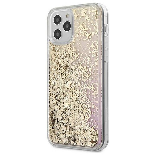 Guess Maska za telefon Faceplate Liquid Glint za iPhone 12 mini zlatna Slike