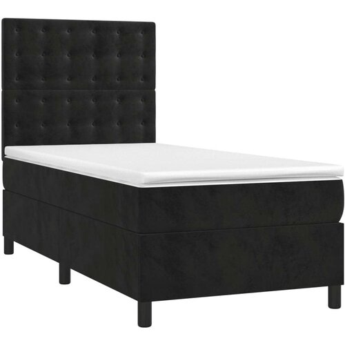 VidaXL Krevet box spring s madracem LED crni 90x200 cm bar&amp;scaron;un Slike