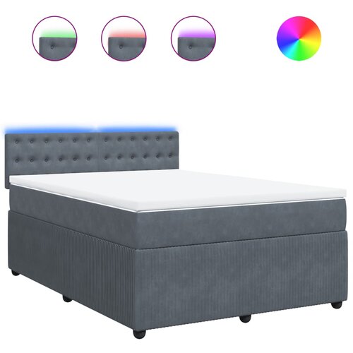 Maison Chic Box spring posteljni - Vzmetna postelja z vzmetnico temno siv 140x190 cm žamet SL10703, (21905469) Cene