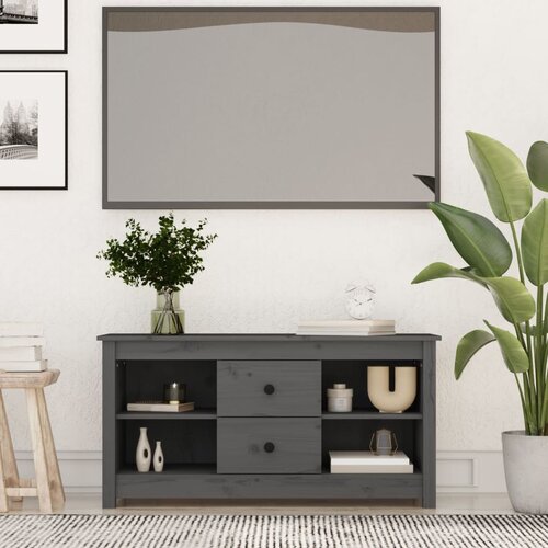 VidaXL TV omarica siva 103x36,5x52 cm trdna borovina Slike
