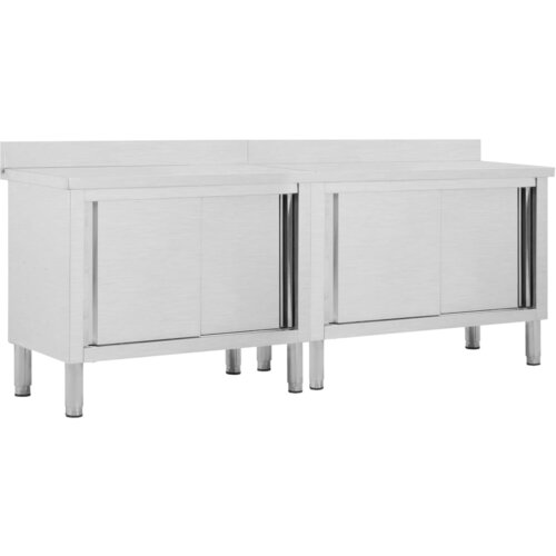 vidaXL Radni stolovi s kliznim vratima 2 kom 240x50x(95-97)cm cm čelik Cene