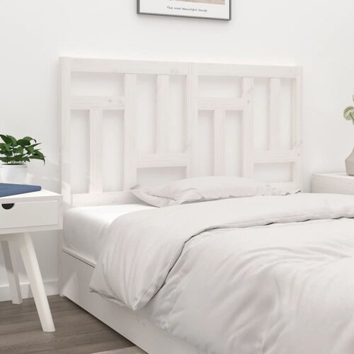 VidaXL Uzglavlje za krevet bijelo 155 5x4x100 cm od masivne borovine Slike