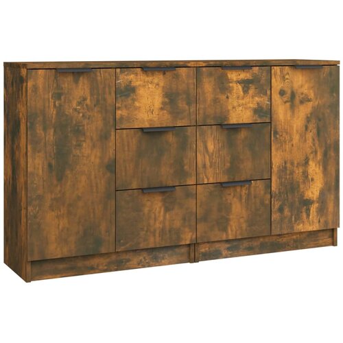 Maison Chic Komoda - Predalnik 2 kosa dimljen hrast 60x30x70 cm konstruiran les, (21721339) Cene