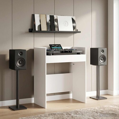 Dj stol Bijela 62 x 45 x 102 cm Konstruirano drvo Slike