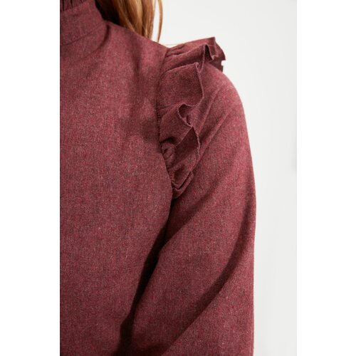Trendyol Burgundy Shoulder Detailing Dress Cene