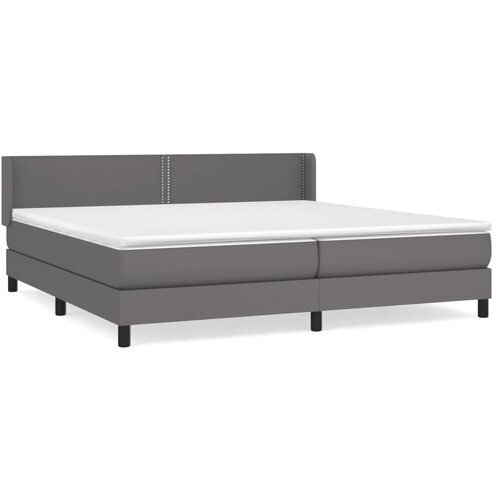 Maison Chic Box spring postelja - Vzmetna postelja z vzmetnico siva 200x200 cm umetno usnje SL21138, (21892971) Cene