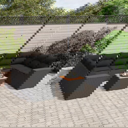 vidaXL 10-dijelni set vrtnih sofa s jastucima crni od poliratana Cijene