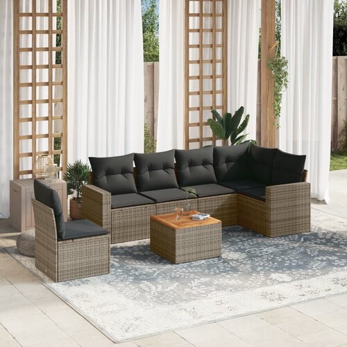 vidaXL 7-dijelni set vrtnih sofa sivi od poliratana Cijene