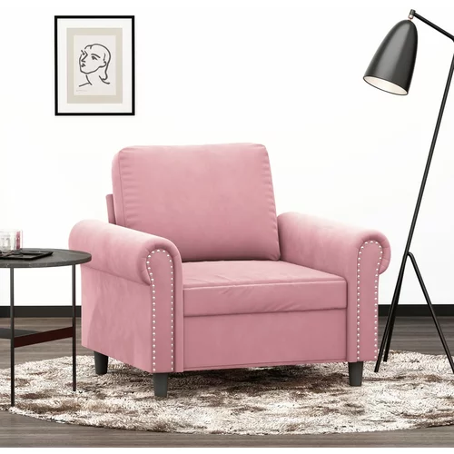  Fotelja ružičasta 60 cm baršunasta