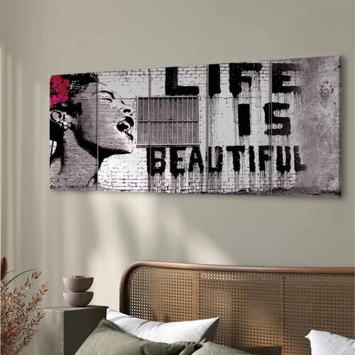  Slika - Banksy: Life is Beautiful 100x40 Akustična Cene