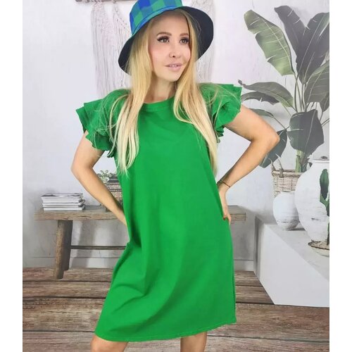 Pri Cotton simple dress with frills Cene