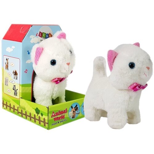  Interactive Cat White Walks and Sings Sound Slike