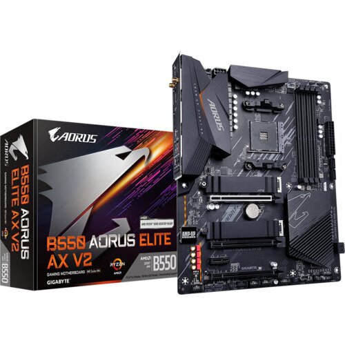 Gigabyte B550 AORUS ELITE AX V2 AM4 ATX osnovna plošča - AMD B550, 4xDDR4, 2xM.2, 4xSATA, 2.5Gb LAN, WiFi 6E, BT, 1xDP, 1xHDMI - B550 AORUS ELITE AX V2 Cene