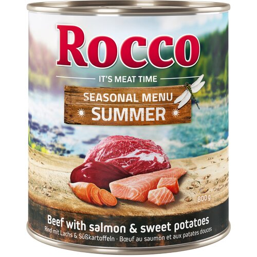 Rocco Omejena izdaja: Rocco poletni menu 6 x 800 g - Govedina z lososom & sladkim krompirjem Cene