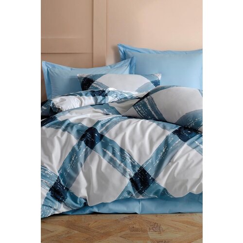 Aberto Design komplet posteljina Andri, 195x220 cm, Bela-Plava Cene