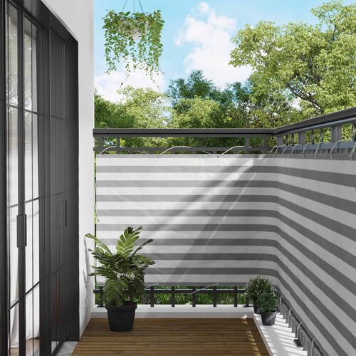  Balcony ekran Svijetlo siva i bijela. 110 x 800 cm Cijene
