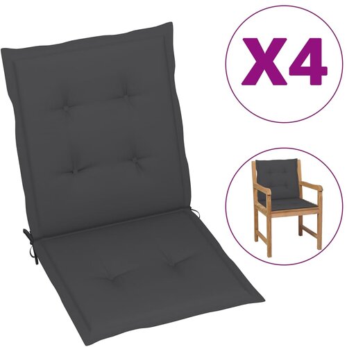 VidaXL jastuci za vrtne stolice 4 kom antracit 100 x 50 x 3 cm Slike