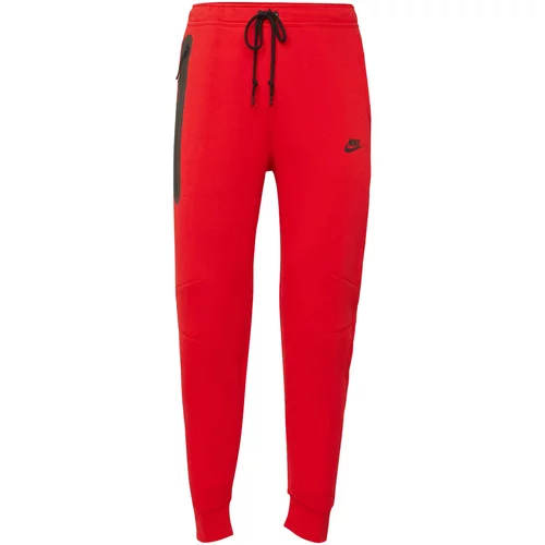 Nike Sportswear Hlače 'TCH FLEECE' rdeča / črna