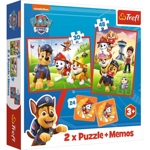 Puzzle Memorijske kartice 2u1 Paw Patrol Pas i tim u akciji Trefl 93337 Slike