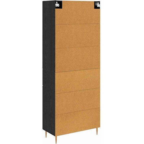  Highboard Crni hrast 69,5 x 34 x 180 cm Konstruirano drvo Slike