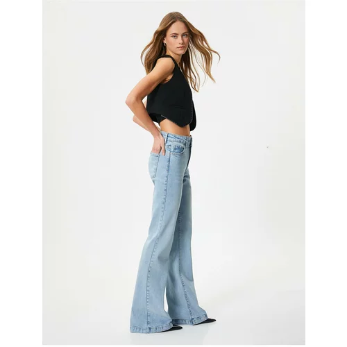 Koton Flare Jeans Slim Fit High Waist Flexible Cotton Pockets - Victoria Jeans