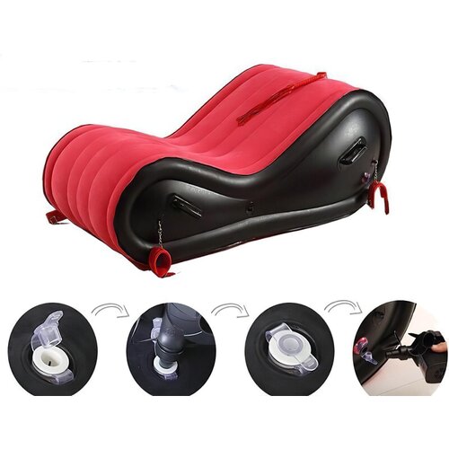 Magic Pillow Čarobni jastuk - Seks krevet na napuhavanje - s lisicama - veliki (crveni) Slike