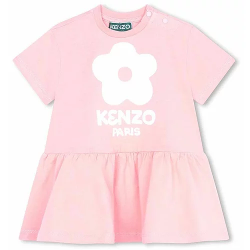 Kenzo Kids Otroška bombažna obleka roza barva