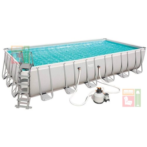 Chomik bazen sa priborom power steel rectangular (d x &amp;scaron; x v: 732 x 366 x 132 cm, 30.045 l) Slike