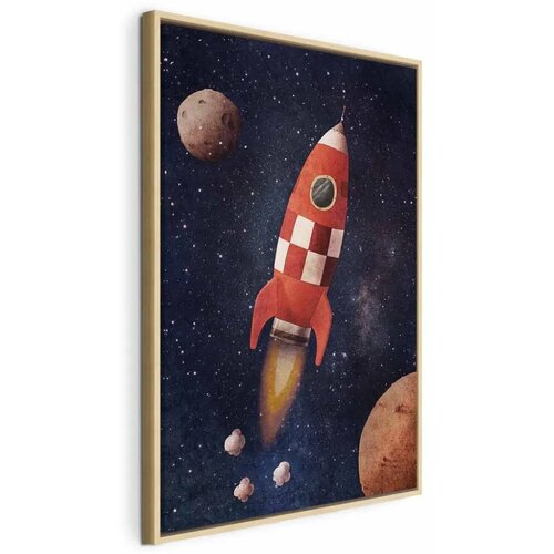  Slika - Into the Unknown by Rocket (1 Part) Vertical 40x60 U prirodnom drvenom okviru Cene