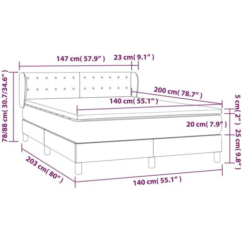vidaXL Krevet s oprugama i madracem crni 140x200 cm baršunasti Cene