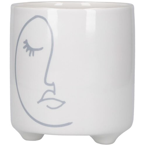 Kitchen Craft Bijela keramička posuda za cvijeće Abstract Face Slike
