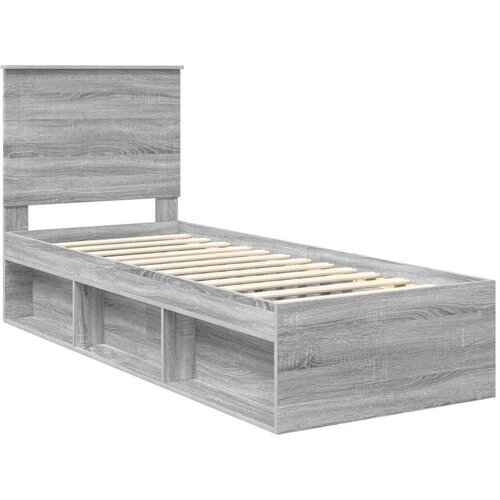  Okvir za krevet s uzglavljem Siva Sonoma 75 x 190 cm Slike